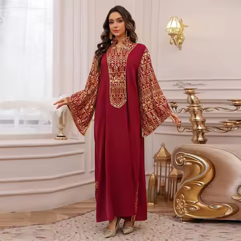 Eid Mubarak Djellaba Women Sequin Maxi Dress Muslim Abaya Turkey Kaftan Ramadan Caftan Femme Musulma