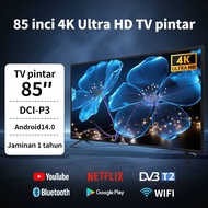 GooglePlay TV 75 inch 4K UHD TV Kaca Tempered 65/70/75/85 inch Android 14 Smart TV Netflix/YouTube/V