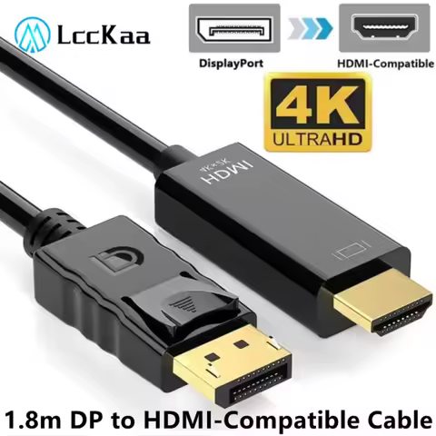 4K*2K DisplayPort To HDMI-Compatible Adapter 1080P DP To HDMI Converter 1.8m Cable for Desktop Lapto