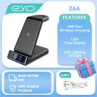 EYD Z6A แท่นชาร์จไร้สายสำหรับ iPhone 15 14/13/12 Samsung IWatch 5 in1 Wireless Charger สำหรับโทรศัพท์มือถือ / หูฟัง / สมาร์ทวอทช์