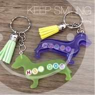 handmade name keychain customise, customize 3D doggy puppy dog class tag for kids Christmas Birthday