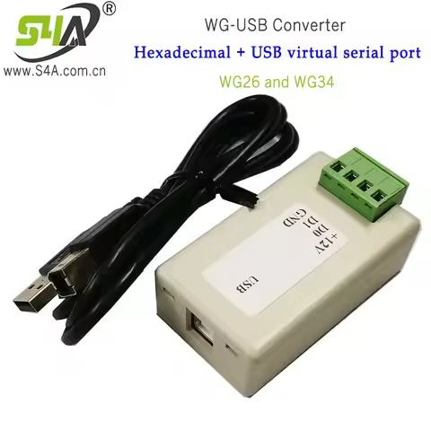 Wiegand 26/34 converter into USB port - WG 26 to RS232 Converter - Wiegand to TCP / Ethernet convert