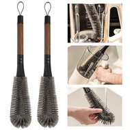 2-in-1 cup scrubber with brown handle to clean corners 33.5cm