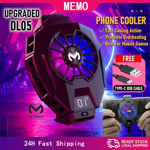 MEMO Mobile Phone Cooler DL05 Cooling Fan Radiator For PUBG Gaming Cool System Digital Display Smart