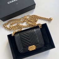 ✦˚₊· Chanel 23C 黑金金球leboy mini腰包 晶片款