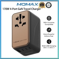 MOMAX 170W GaN Universal Travel Adapter 1-World 4-Port GaN Travel Charger International Power Adapte