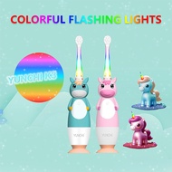 YUNCHi K3 Unicorn Electric Toothbrush for Kids - IPX7 Waterproof 17000VPM 2Min Timer with AAA Batter