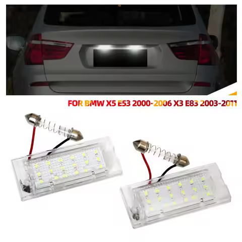 White CANbus LED Number License Plate Light Lamp 18 SMD 3528 For BMW E53 X5 1999-2003 E83 X3 03-10
