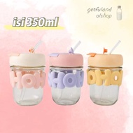 GFL HOHO GLASS GLASS 350ML + STRAW TUMBLER