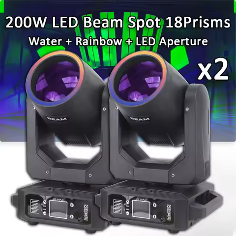 2Pcs/lot 200W LED Beam Moving Head Light 18 Prisms Stage Light DMX512 DJ Lights For DJ Concert Party