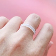 【親翠】天然翡翠 冰莫西沙方戒手指鐲10.5號戒圈 O款