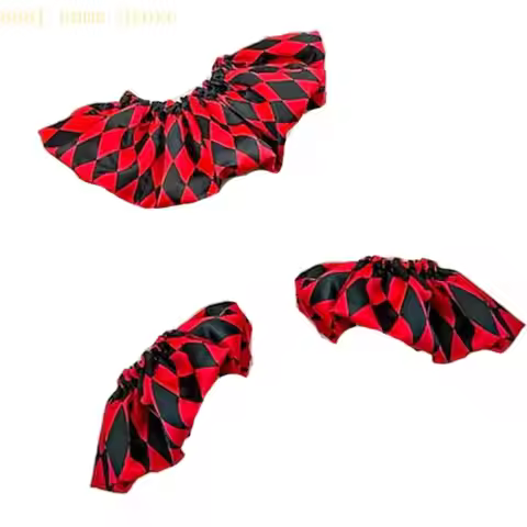 R7UD Clown Checkered Collar For Party Goers Comfort Fit Polyester Polyester Lightweight