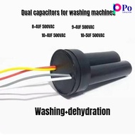 Cbb60 4-Wire Washing Machine Capacitor Washing+Dehydration 8+4UF 9+4UF 10+4UF 10+5UF 500VAC 2 In 1 C