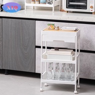 3 /4 Tier Kitchen Trolley with Wheels and Drawers, Multifunctional Storage Rack with Drawer for Bedroom Bathroom Kitchen