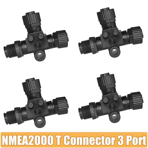 NMEA 2000 T Connector 3 Port T-shaped Three-way Plastic Nut Waterproof NMEA 2000 Starter Kit T-Conne
