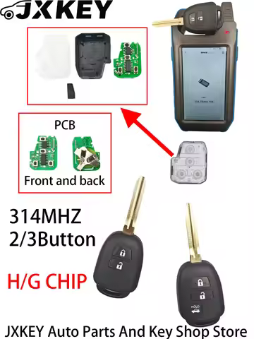 JXKEY FCC ID：B71TA 89070-0D580 314MHZ with G/H Chip Optional Remote Car Key For Toyota Yaris Verso R