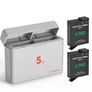 DJI Osmo Action 5 Pro/3/4 Battery Charger Two Slot Fast Charging Case with Type-C Cord Batteries Cas