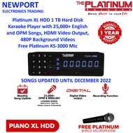 Platinum Piano XL HDD 1 Terabyte Hard Disc Karaoke Player with 25000+ English and OPM Songs, HDMI Vi