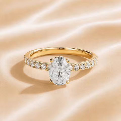 Custom Lab Grown Diamond Wedding Ring 9K 14K Gold 0.5ct to 3ct VVS Clarity D Color Engagement Annive