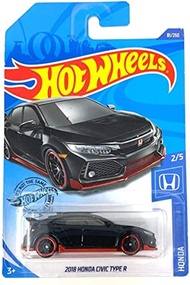 Hot Wheels 2020 Honda 2/5 - 2018 Honda Civic Type R, Black 81/250