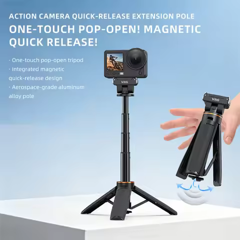 Selfie Stick Mini Tripod VRIG AC-110 Magnetic Quick Release Selfie Stick Tripod for DJI Action 6/5 P