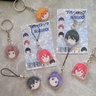 GANTUNGAN Blue lock anime nagi shidou chigiri keychains and phone strap blue lock isagi bachira rin 