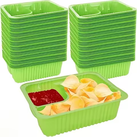 100PCS Disposable Nacho Snack Trays | Perfect for Cheese Dip, Movie Nights, Carnival & Holiday Parti