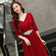 [No Returnable] Evening gown chorus costume fashion elegant banquet evening gown long host temperame