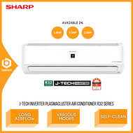 Sharp J-Tech Inverter Air Conditioner 1.0 HP 1.5 HP 2.0 HP Plasmacluster Technology Self-Clean 5 Star Rating Aircond AUX10YMD AUX13YMD AUX18YMD AHXP10YMD AHXP13YMD AHXP18YMD Aircond Penghawa Dingin