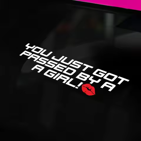 200mm x 50mm You Just Got Passed By A Girl Funny Car Window Vinyl Decal Sticker Girl Car