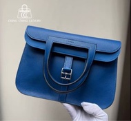Hermes🌟Halzan 25🌈法國藍銀扣🌈99新🌟全套有單🌟Full Set receipt🌟halzan25🌟halzan🌟閑置🌟愛馬仕🌟