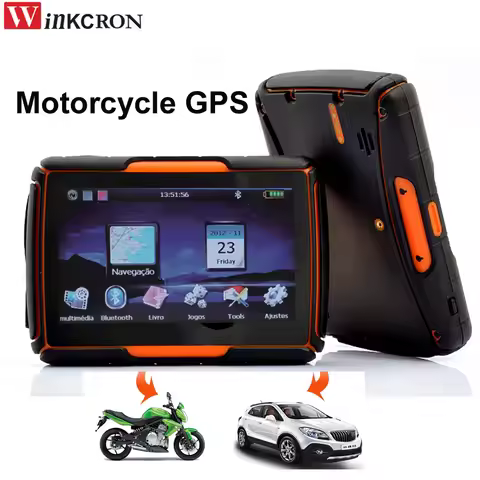 4.3" IPS Touch Car Motorcycle GPS Navigation IPX67 Waterproof dustproof shockproof Bluetooth FM AVIN