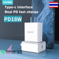 Kivee สายชาร์จ iPhone 18W USB C Charger PD Fast Charger หัวชาร์จเร็ว,Type C Power Delivery Wall Charger Adapter Compatible for Samsung, iPhone12/ 11, iPad Pro 2018, Huawei