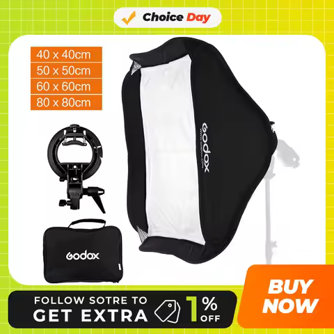 Godox 40cm 50cm 60cm 80cm Ajustable Speedlight Flash Softbox + S type Bracket Bowens Mount Kit for S