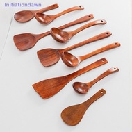 [Initiationdawn] Wooden Shovel Spoon Non Stick Wood Long Rice Spatula Kitchen Cooking Utensil Hand S