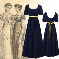 Ladies Vintage Regency Dress High Waist Prom Dress Victorian Tea Dress Halloween Party Costume CosPl