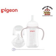 Pigeon SofTouch BPP Step Up Straw Bottle Set 240ml/8oz Pigeon Wide Neck Straw Bottle Training Cup