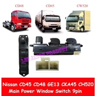 NISSAN CD45 CD48 GE13 CKA45 CH520 LORRY TRUCK MAIN 9 PIN POWER WINDOW SWITCH