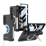 Magsafe เคสชาร์จไร้สายสำหรับ Samsung Galaxy Z Fold 4เคส Z Fold4ฝาครอบแข็งกันแรงกระแทกแบบรวมทุกอย่างห