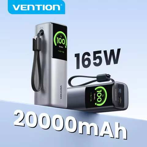Vention 165W Power Bank 20000mAh PD 3.0 100W Max Portable PowerBank for Laptop PD Fast Charging for 