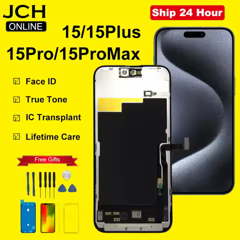 OLED Pantalla For iPhone 15 15Pro LCD Display Screen Digitizer Replacement 15 Pro Max 15 Plus Ecran 