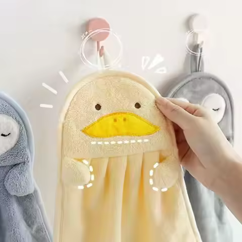 Super Absorbent Cute Duck Hand Towel Household Microfiber Kitchen Towel High-efficiency Tableware Cl