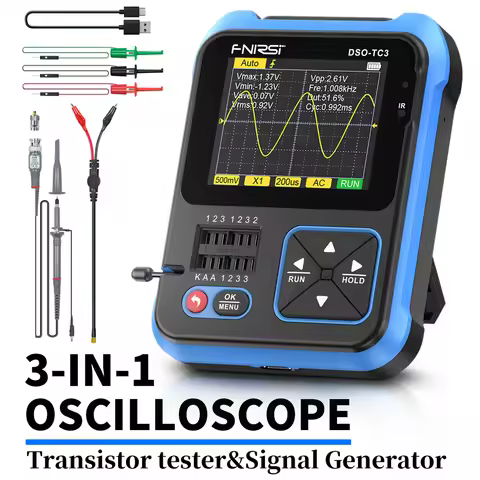 FNIRSI DSO-TC3 Digital Oscilloscope Transistor Tester Function Signal Generator 3 in 1 Multifunction