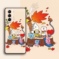 [Aimeidai] Samsung Case Cartoon BTS BT21 Printed Liquid Silicone Phone Case Shockproof Protective Cover for Samsung S9/S10/S20/S21/S2 Series