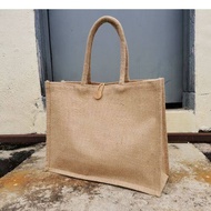 Jute Bag Big Color Gusset Plain Tote Bag Colour Lining(CAN169)