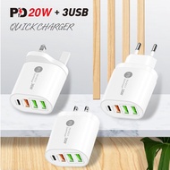 PD40W Charging Mobile Phone Charging PD20W 5V4A British Standard PD+3USB Multi-Port Adapt to Chargin