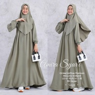 gamis remaja wanita kekinian model kekinian terbaru 2021 lebaran bahan - sage