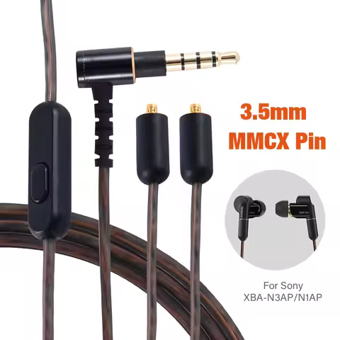 For SE215 SE535 SE846 SONY N1AP N3AP MMCX Earphone Replaceable 3.5mm High Purity Gold plated Cable
