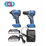 HYCO COMBO SET HY1865BL-LI / HY18250BL-LI BRUSHLESS MOTOR CORDLESS IMPACT DRILL 18V BATTERY DRILL