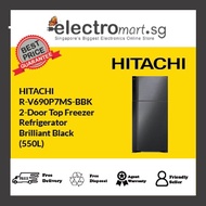 HITACHI R-V690P7MS-BBK TOP FREEZER REFRIGERATOR (550L) - Brilliant Black
